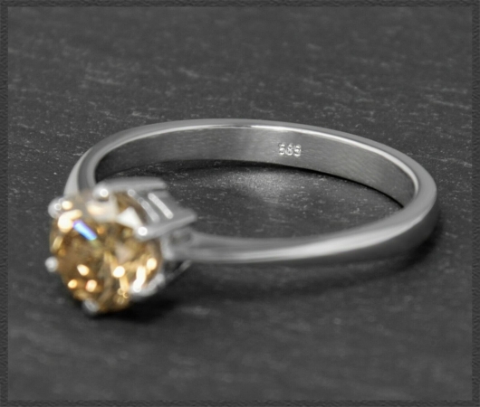 Brillant Solitär Ring, 1,18ct Diamant, 585 Weißgold